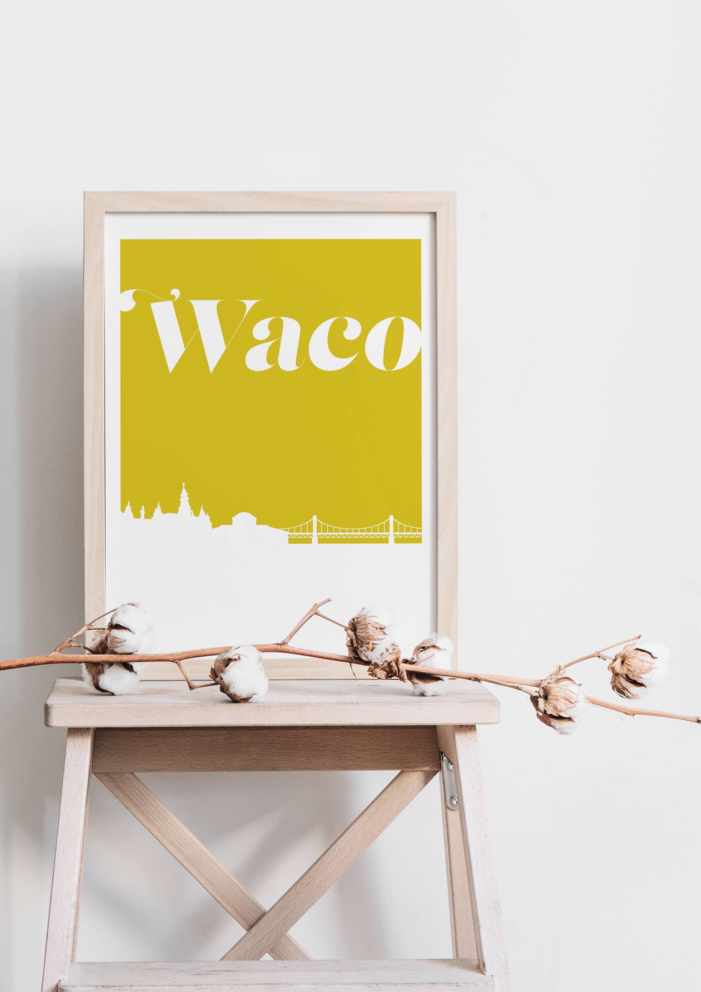 Paperfinch Design - Wholesale Art Print - Waco Texas retro inspired skyline art print2
