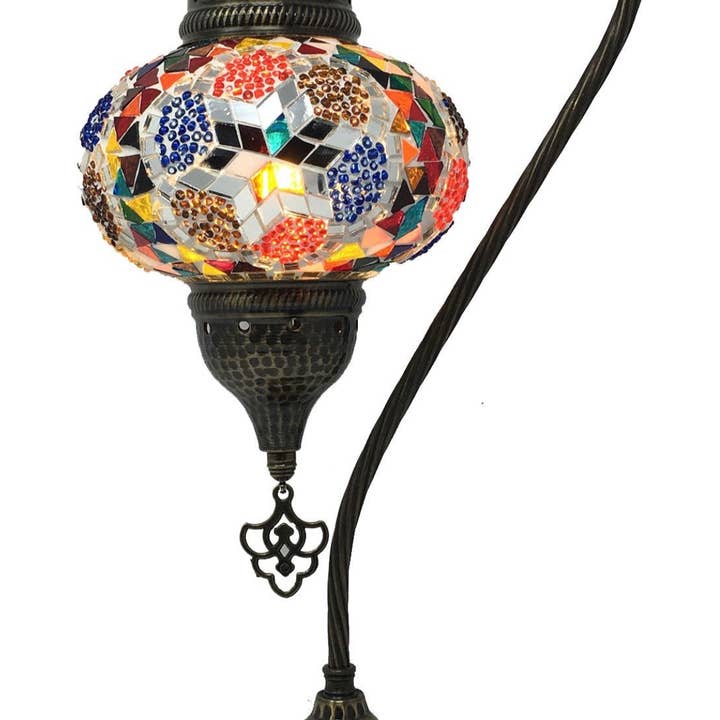 Nai Gifts - Wholesale Accent/Desk Lamp - Mosaic Swan Table Lamp Large Globe1