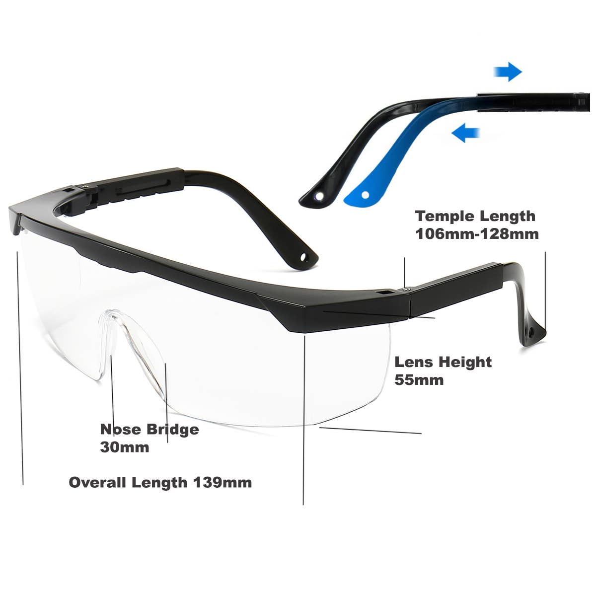 Trio Trading - Wholesale Safety Equipment - Extendable Safety Glasses 36 Pack Polycarbonate Lenses2