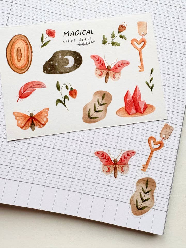 Mini klistermærkeark - Magisk for engroshandel hos Nikki Dotti
