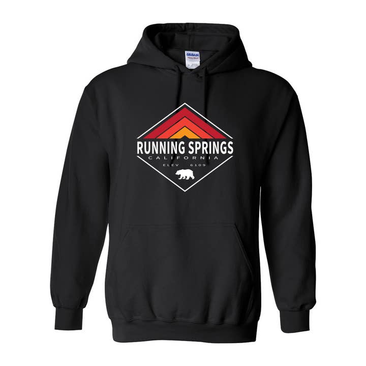 Running Springs Retro Diamond - Hooded Sweatshirt for wholesale by Wears The Mountain