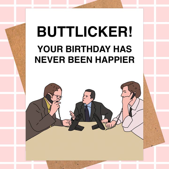 Kontorets födelsedagskort, ButtLICKER CAR anpassningsbar för wholesale av Pop Hot Cards