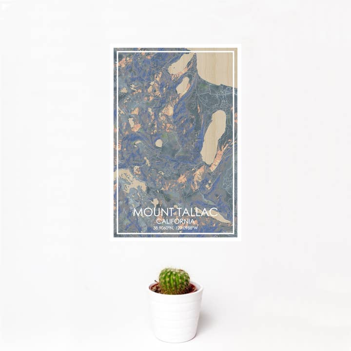 Mount Tallac CA Map Print Afternoon for wholesale by JACE.design