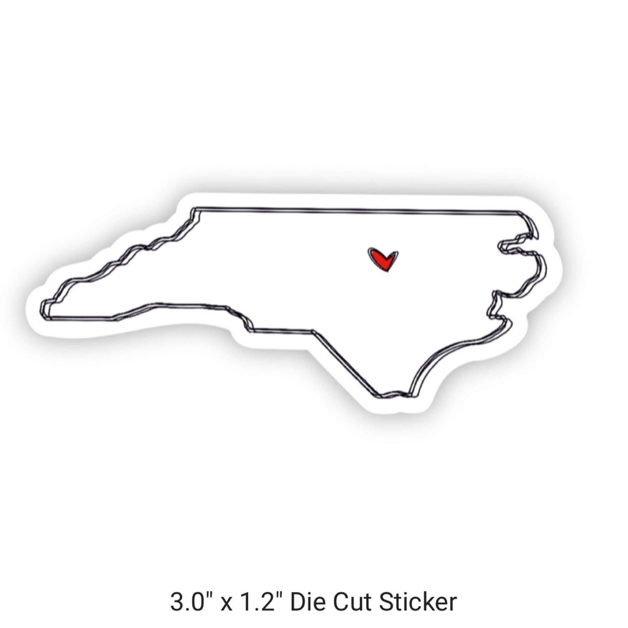 Positively North Carolina - Wholesale Sticker - North Carolina Heart Travel & Road Trip Stickers6