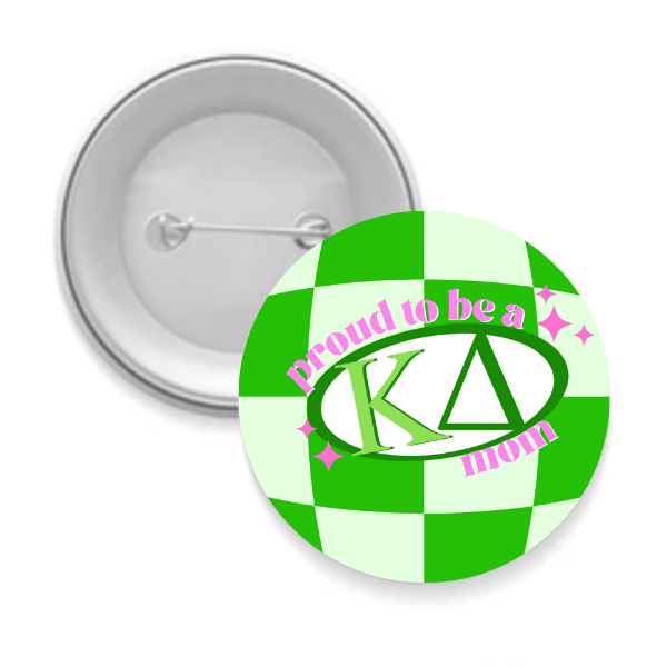 Sarahndipity Shop - Wholesale Lapel Pin/Button - Sorority Mom Button - Proud to Be Checkered3