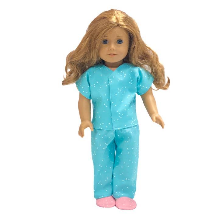 Doll Pajama Sewing Kit - Aqua Blossom for wholesale by Crosscut Sewing Co.