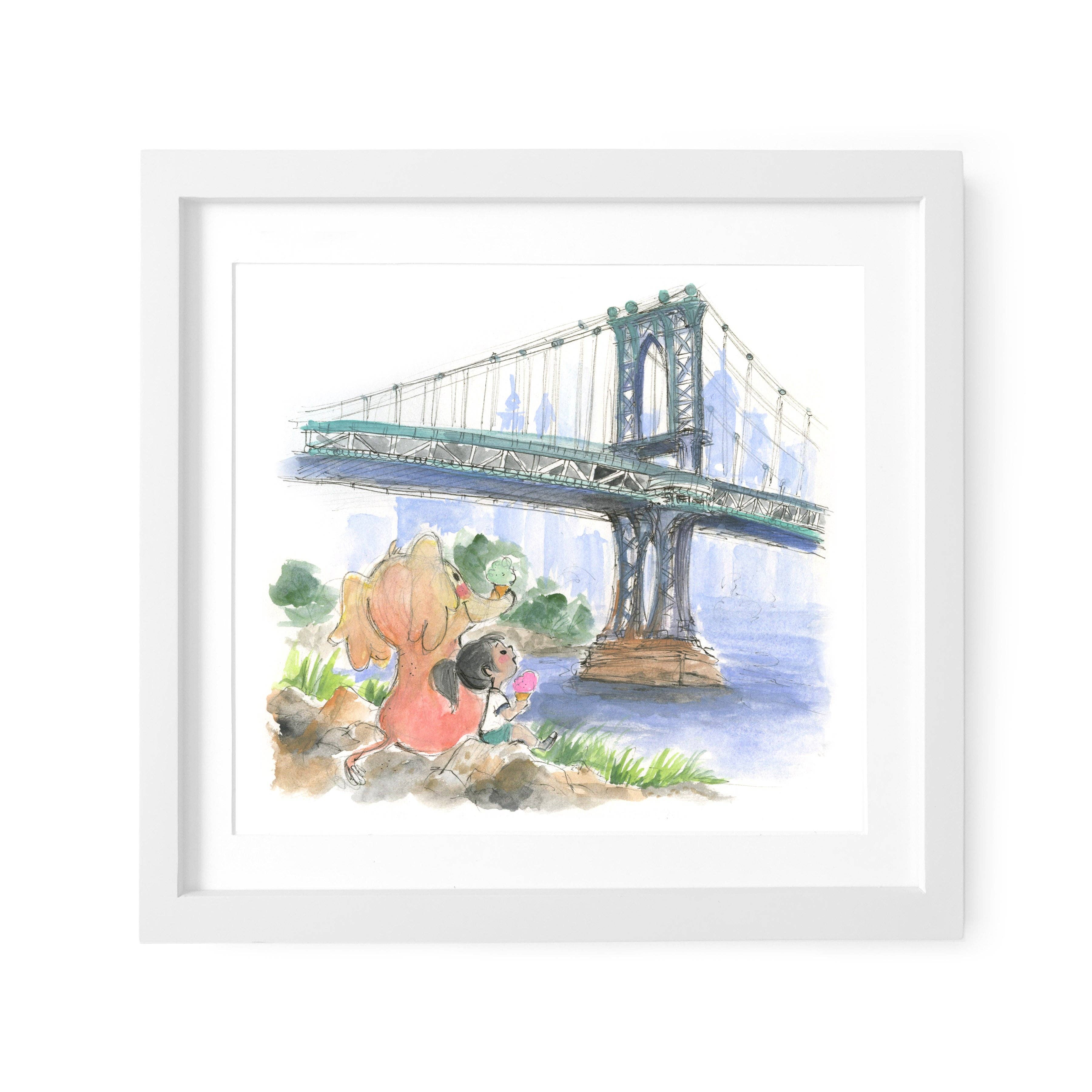 Le Petit Elefant - Wholesale Art Print - Ice Cream in DUMBO Art Print