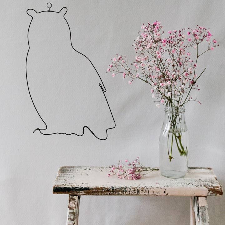 Wanddekoration aus Draht "Eulensilhouette" für den Großhandel von Bijoux de Mur