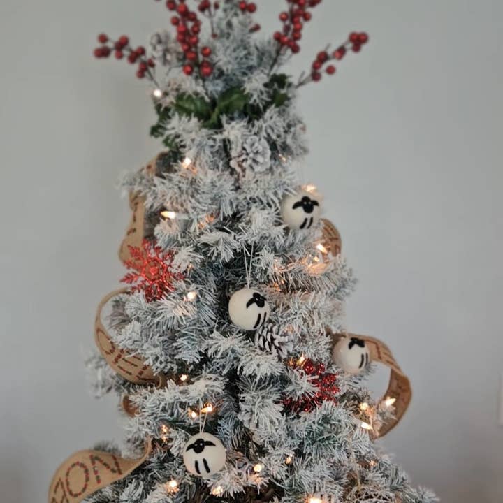 Aasha Collective - Wholesale Ornament - Felt Sheep Ball / Handmade Christmas Ornament3