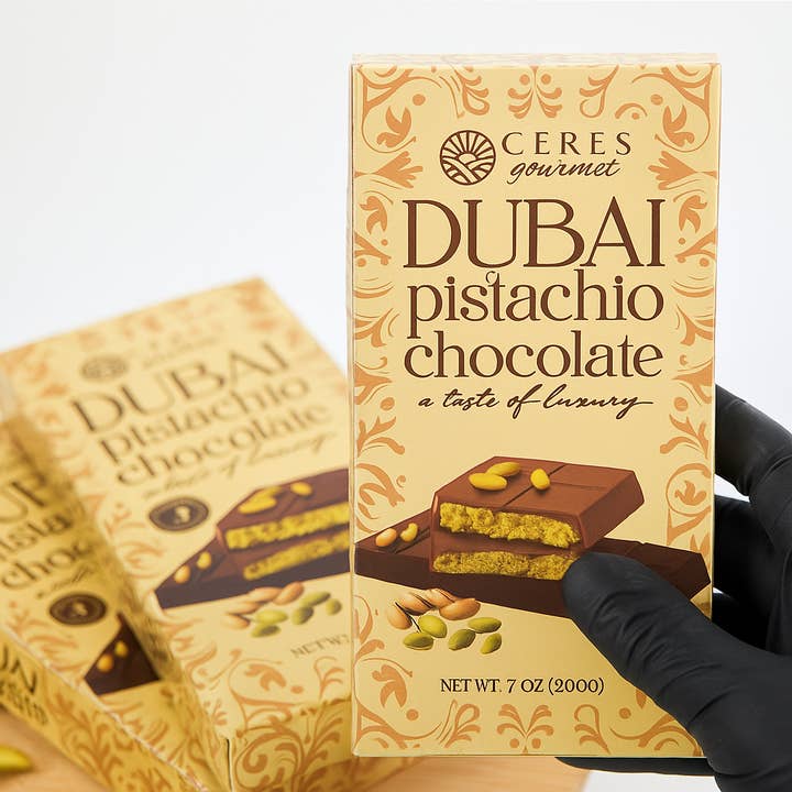 Dubai Crispy Knafeh Chocolate Trio Bundle (Milk, White & Dark Chocolate) | Gourmet Pistachio Bars | Luxurious Dessert Gift Set and other Purchase Wholesale luxury dessert. Free Returns & Net 60 Terms on Faire trending on Faire.