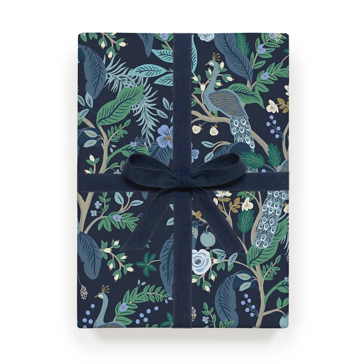 Rifle Paper Co. - Wholesale Wrapping Paper Roll - Roll of 3 Peacock Wrapping Sheets0