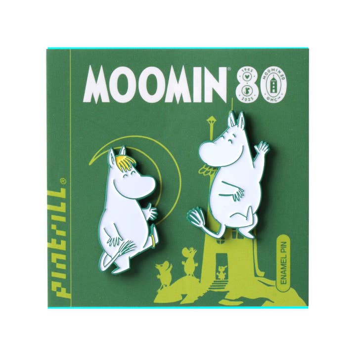 PINTRILL - Wholesale Lapel Pin/Button - Moomintroll & Snorkmaiden 80th Pin Set1