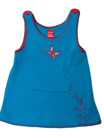 Winter Aqua Butterfly Polar Fleece Dress for wholesale by Deezo kids
