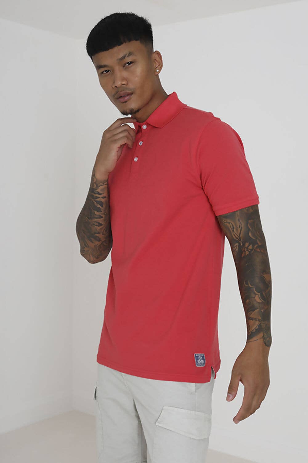 White Pearl Button Polo Shirt for wholesale on Faire2