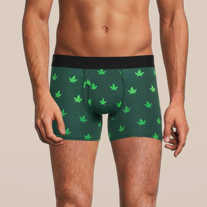 MANBUNS - Vendita all'ingrosso Intimo - Uomo - Slip boxer da uomo Weed con marsupio0