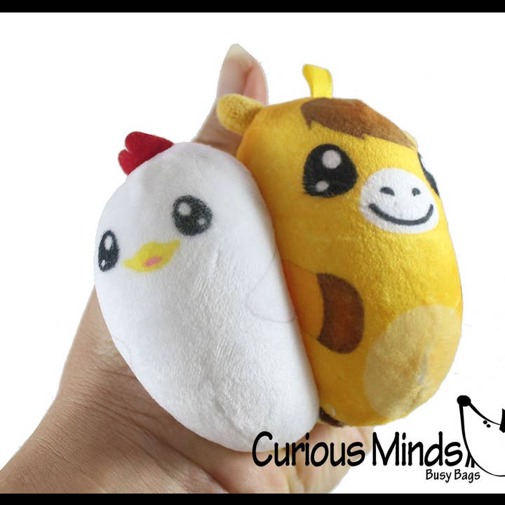 Curious Minds Toys - Wholesale Squishy Toy - Kids & Baby - 1 Plush Farm Animal Sugar Ball - Thick Glue/Gel Stretch Ball12