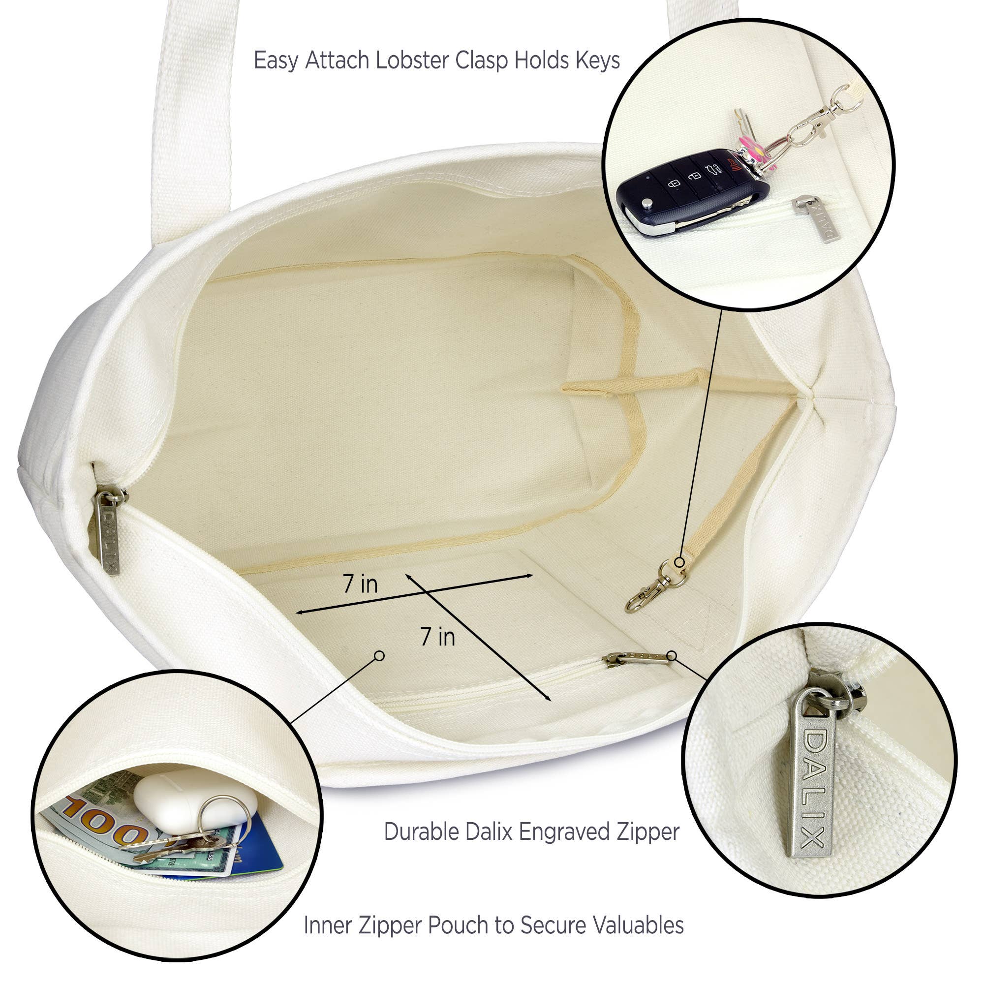 Dalix - Wholesale Tote Bag - Women's - DALIX Medium Personalized Tote Bag Monogram Letter J16