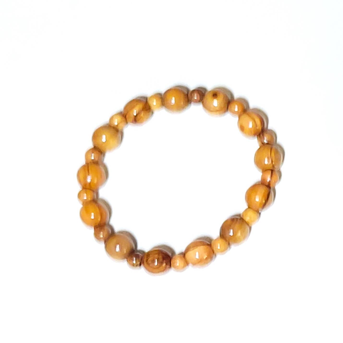 Eclectic Woodchuck - Wholesale Beaded Bracelet - Olive Wood Bead Stretch Bracelet2