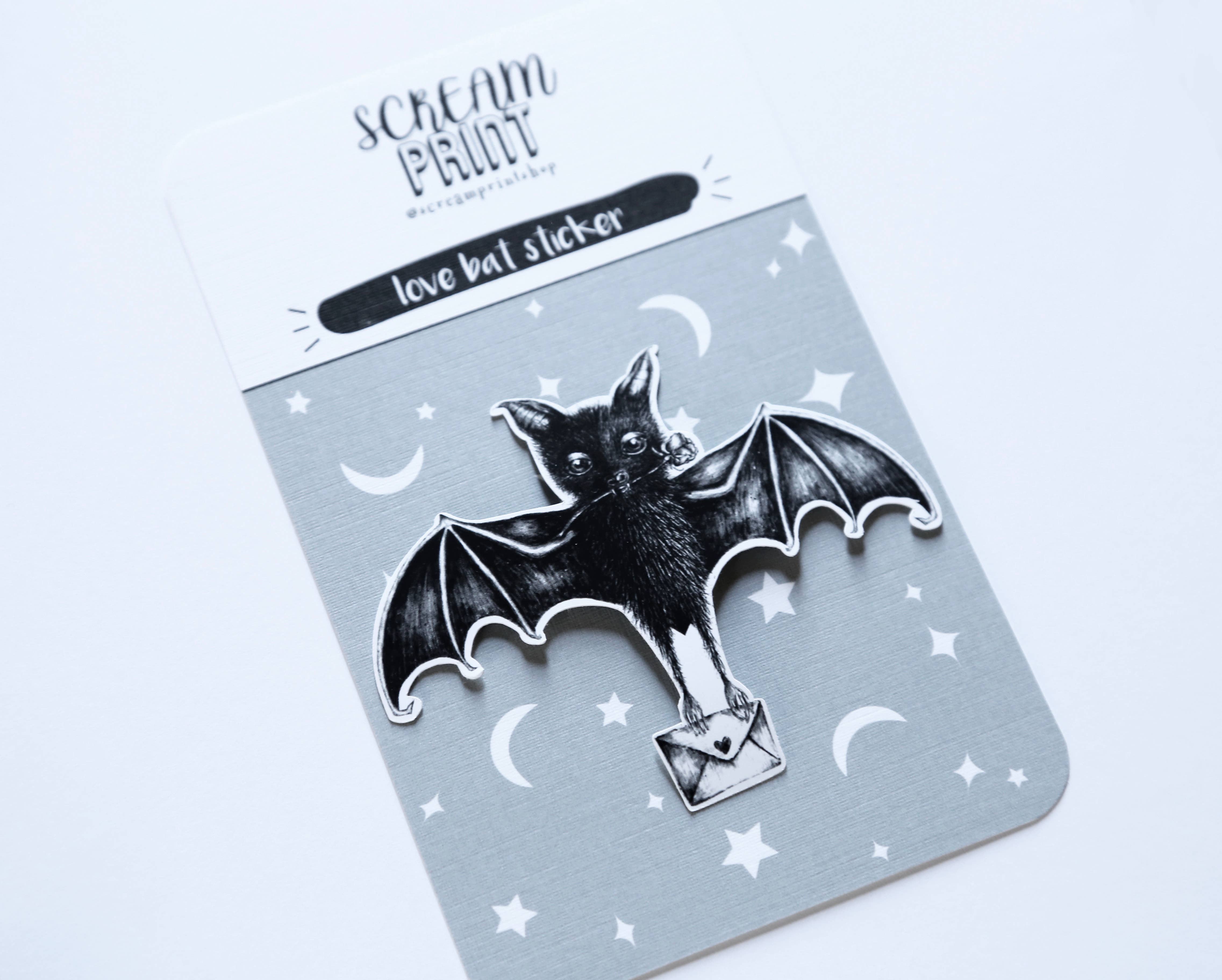 ScreamPrintShop - Wholesale Sticker - Love Bat Sticker1