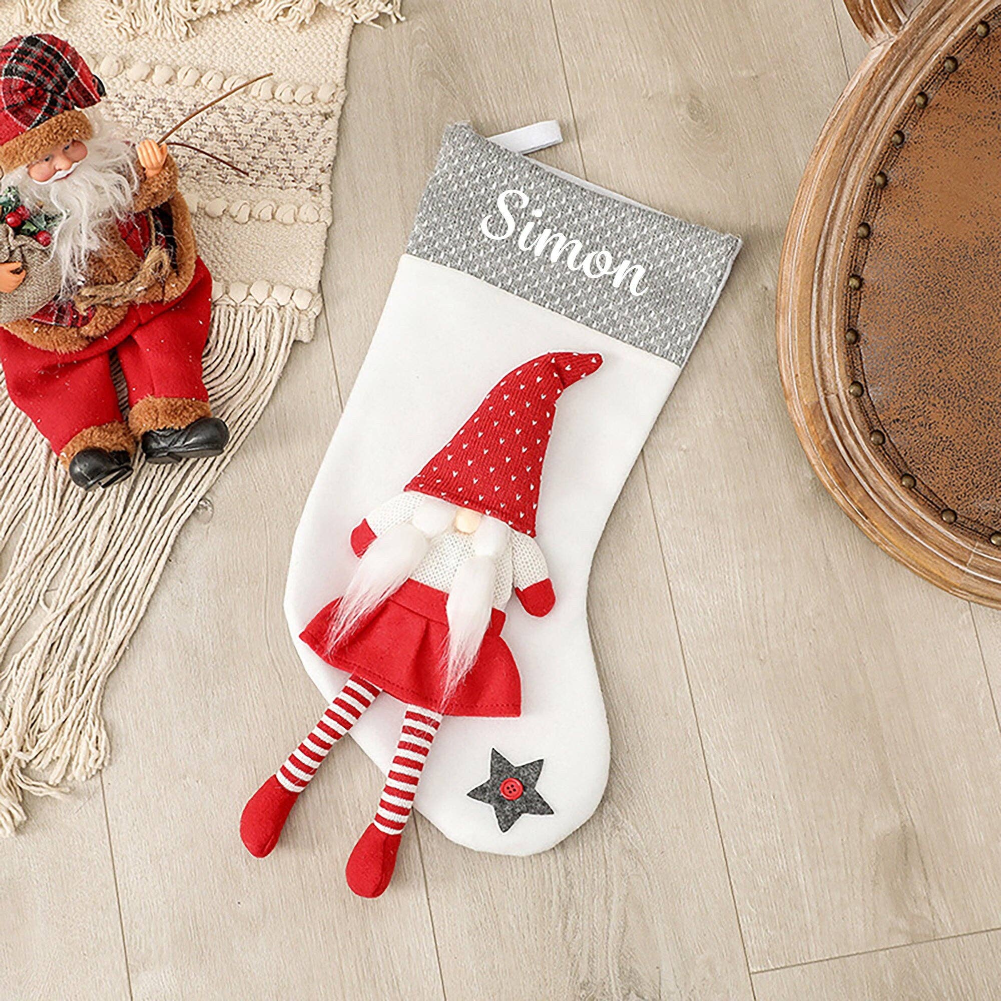 PersyBoo - Wholesale Holiday Stocking -  Christmas Stocking Gnome Design6
