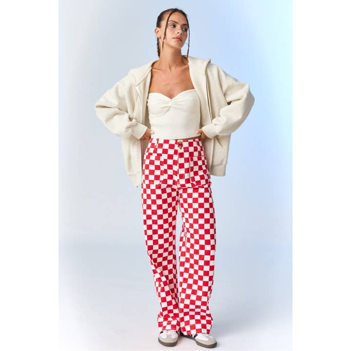 Apolline - Wholesale Pants - Women's - Demi Checkered Bottoms w Elastic Band6