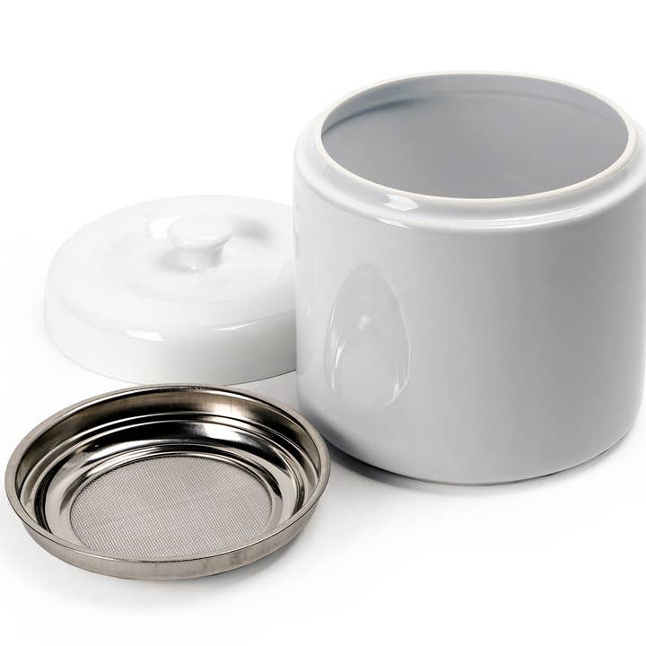 RSVP International - Wholesale Oil/Vinegar Dispenser - Ceramic Grease Keeper - White