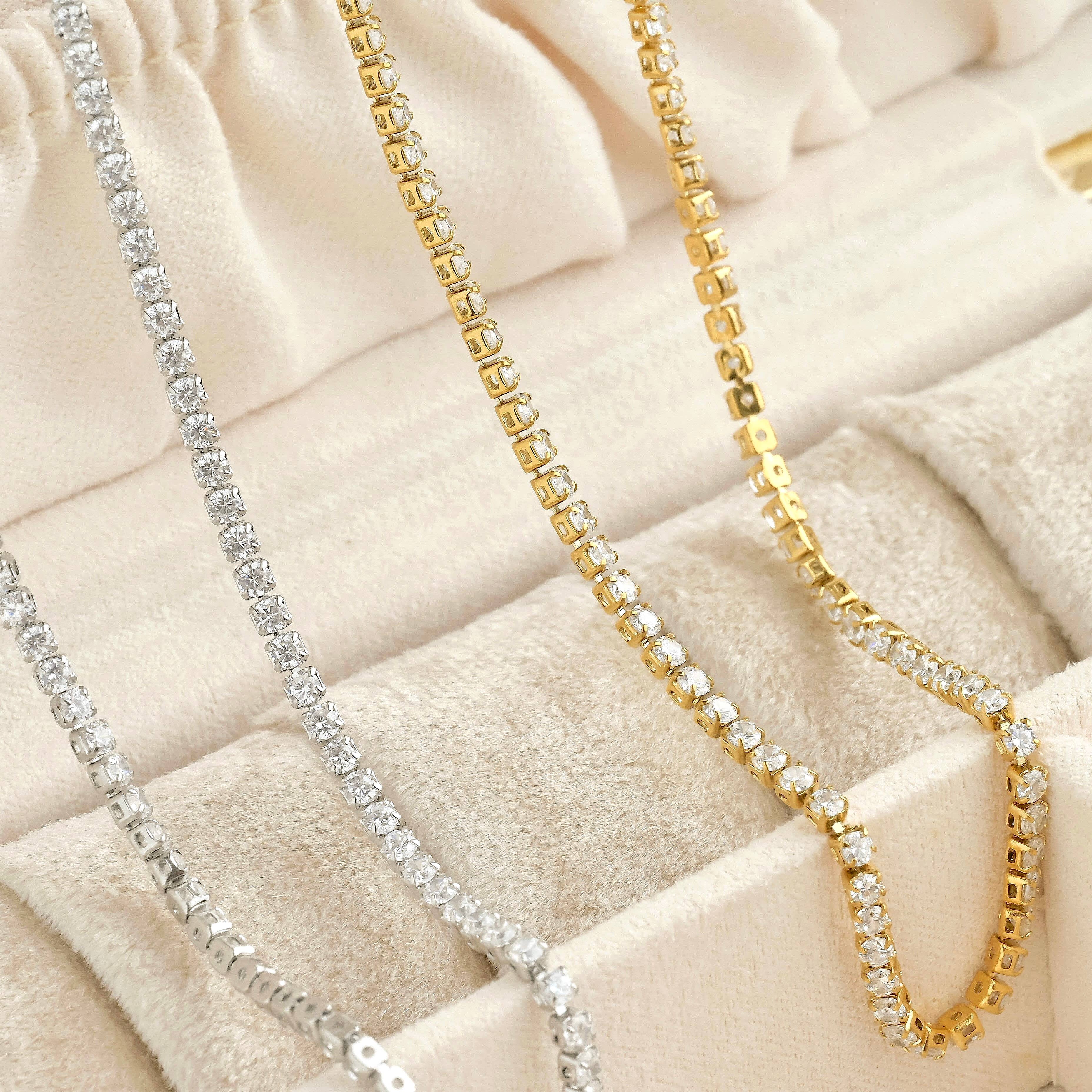 Blueyejewelry - Wholesale Link & Chain Necklace - Tennis Chain Necklace - Waterproof 18k Gold Diamond Choker2