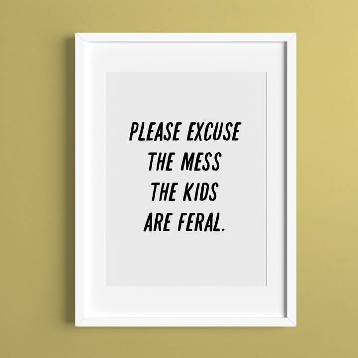 Feral Kids Art Print for wholesale by The Sweary Card Co