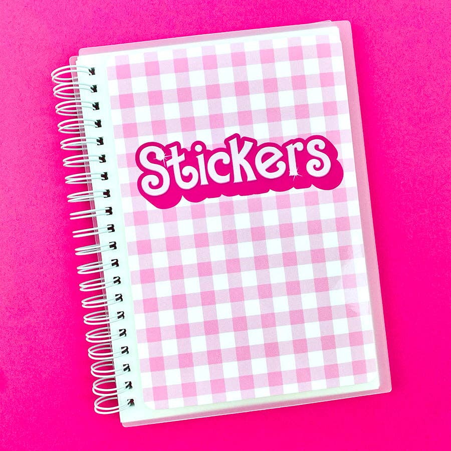 Shine Sticker Studio - Wholesale Scrapbook - Pink Gingham Reusable Sticker Book0