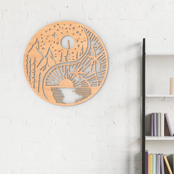 PeroWorx Designs - Wholesale Wall Accent - Yin Yang Wall Art, Sun Wall Decor, Moon Wall Art, Home Decor3