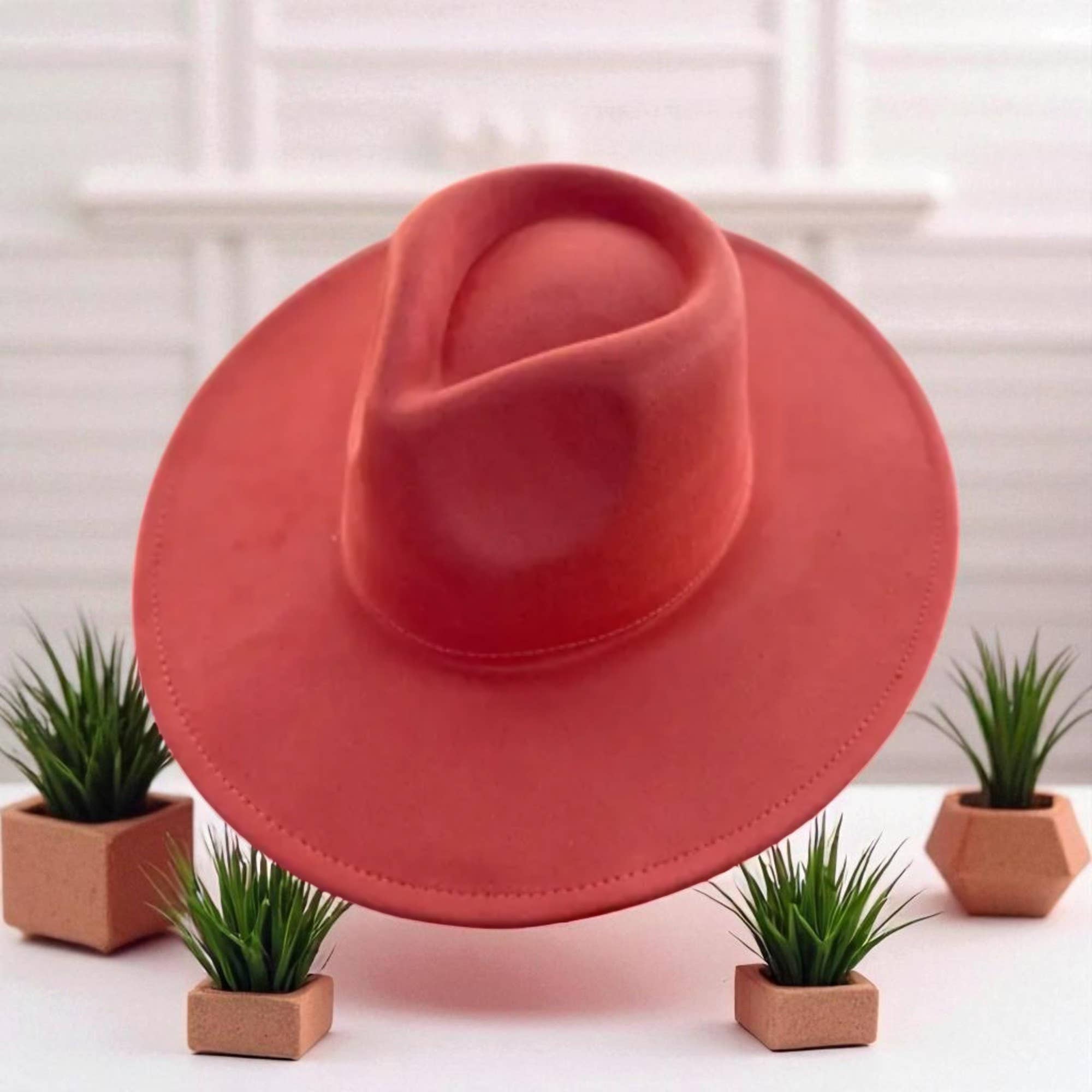 One and Only Accessories - Wholesale Fedora - Women's - Vegan Suede Wide Brim Rancher Hat  7