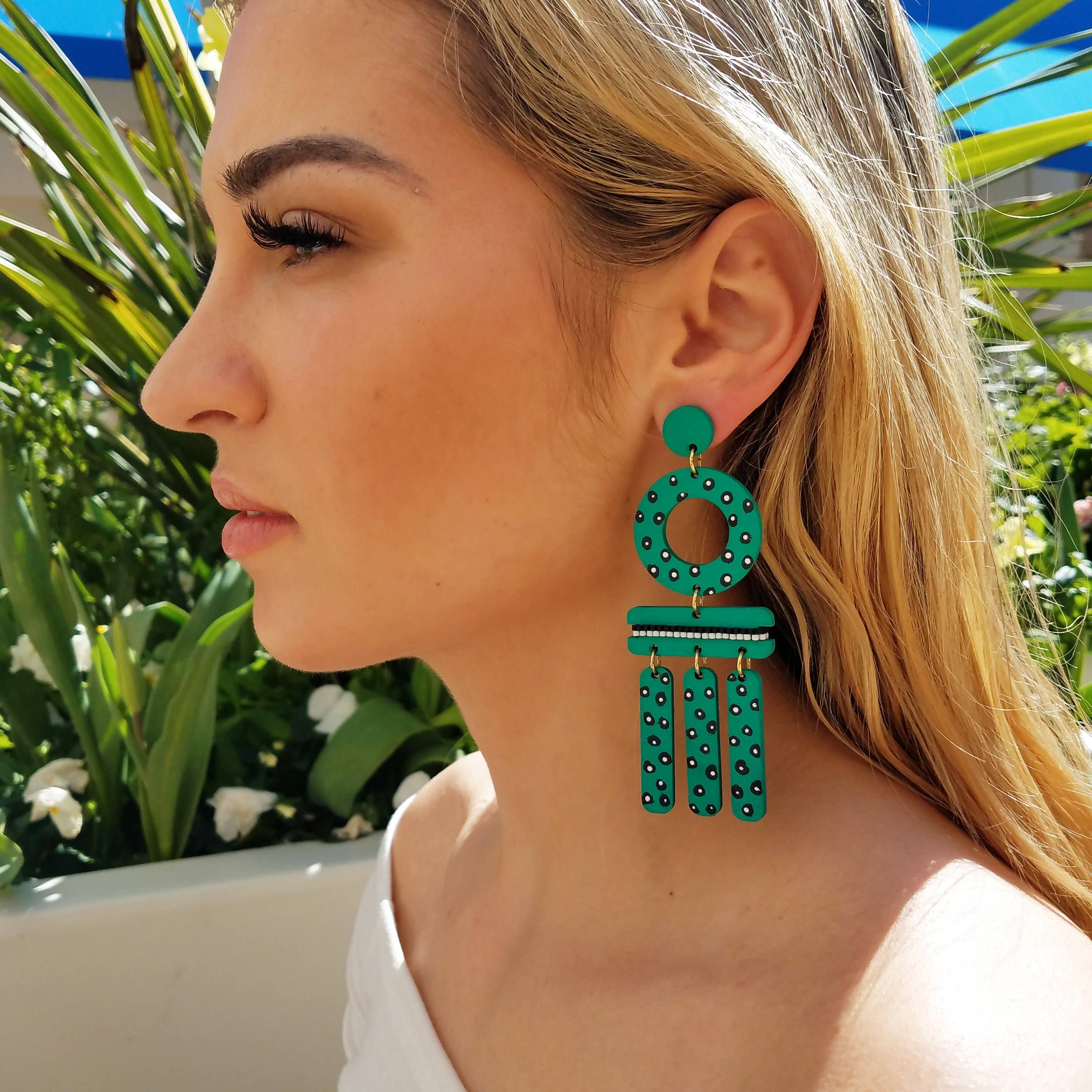 SCOTCHBONNET! - Wholesale Dangle Earrings - Wind Chime Earrings | Aqua (light weight)1