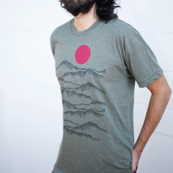 Blackbird Supply Co. - Wholesale Screen Printed T-Shirt - Men's - Badlands National Park Men's Mountains Tee Shirt Sage Green