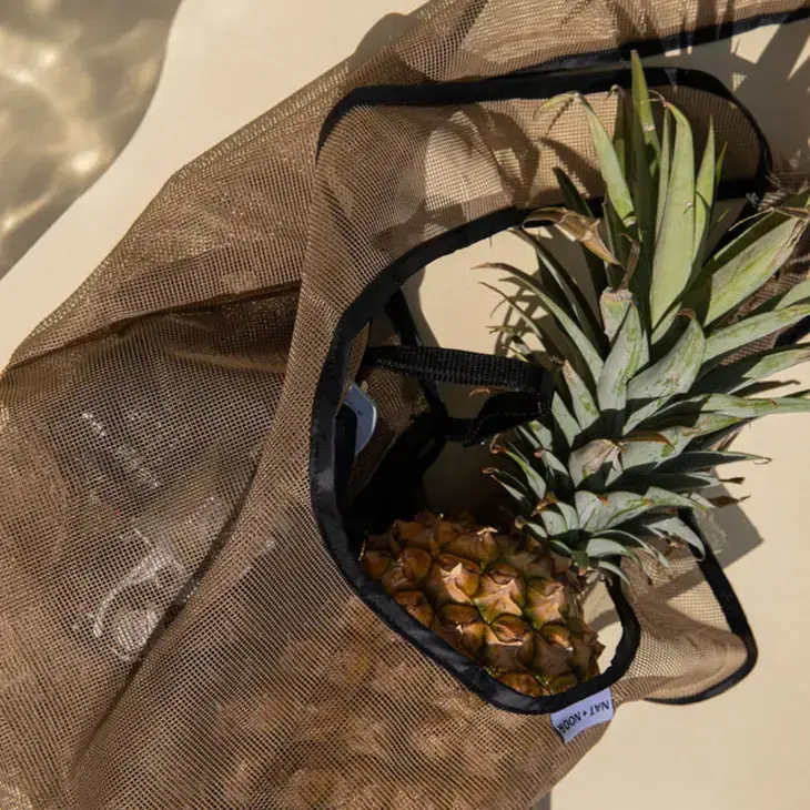 NAT + NOOR - Wholesale Tote Bag - Women's - Joan | Black + Tan | Beach Tote Bag | Nylon Mesh4