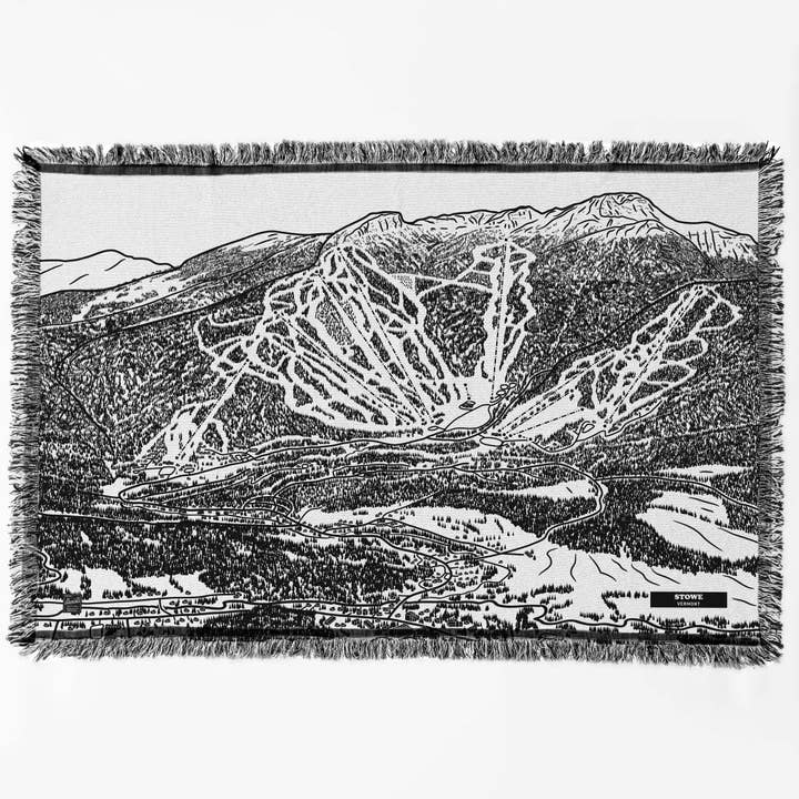 Couverture cartographique des pistes de ski de Stowe, dans le Vermont pour la vente par Benoit's Design Co.