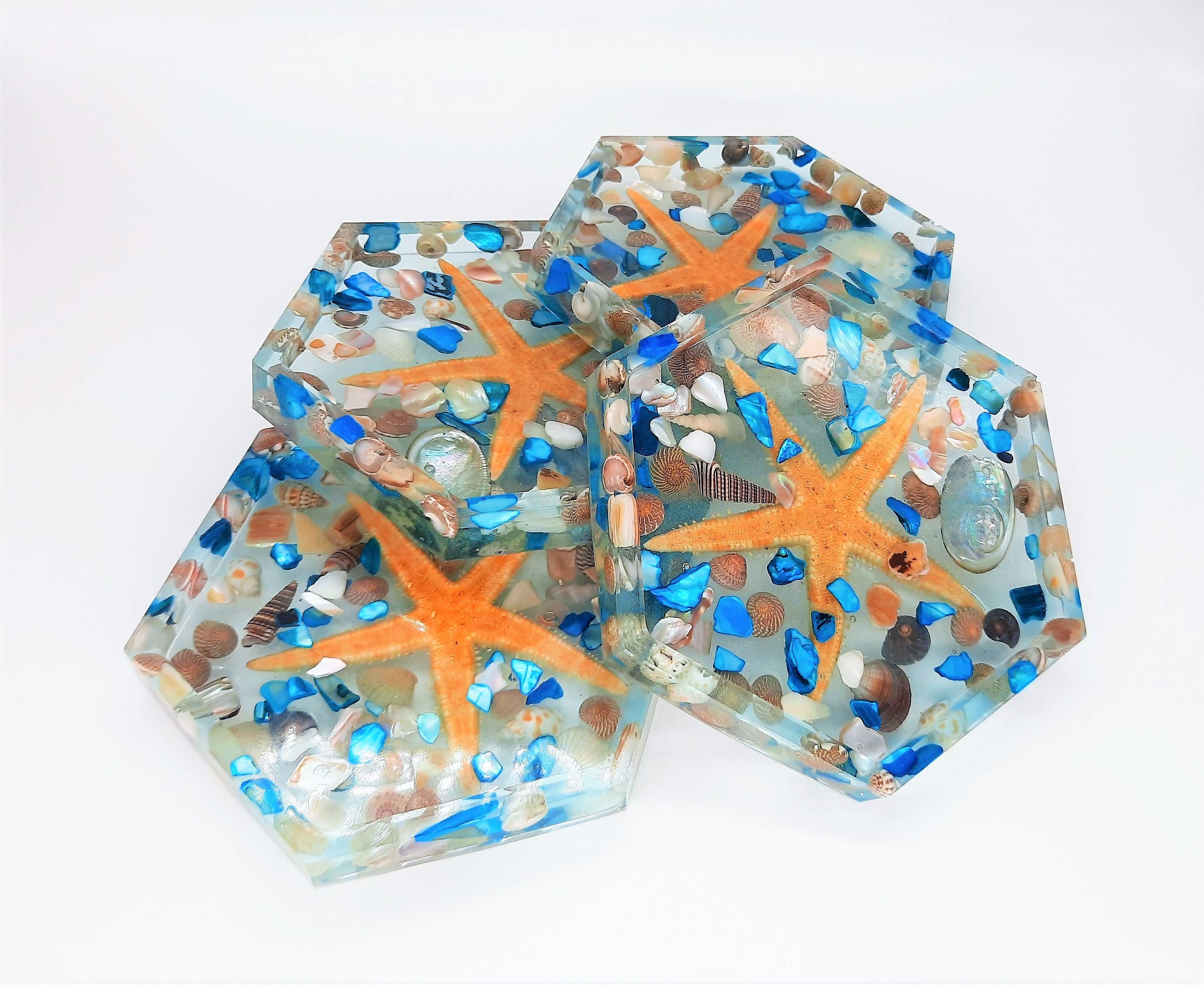 JEMS of the Sea - Wholesale Coasters - Handmade Eco-Friendly Resin Seashell Coasters7