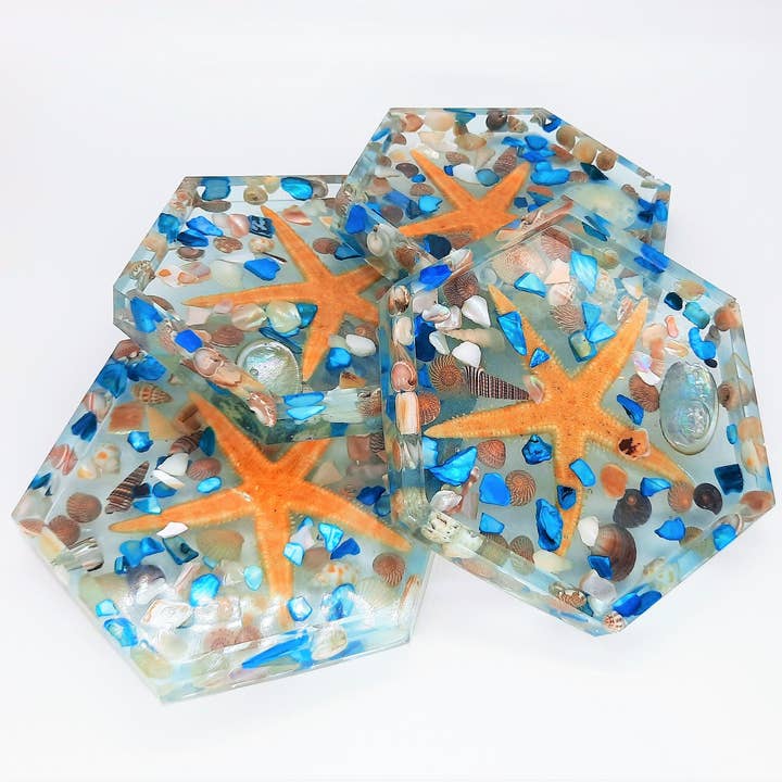 JEMS of the Sea - Wholesale Coasters - Handmade Eco-Friendly Resin Seashell Coasters7