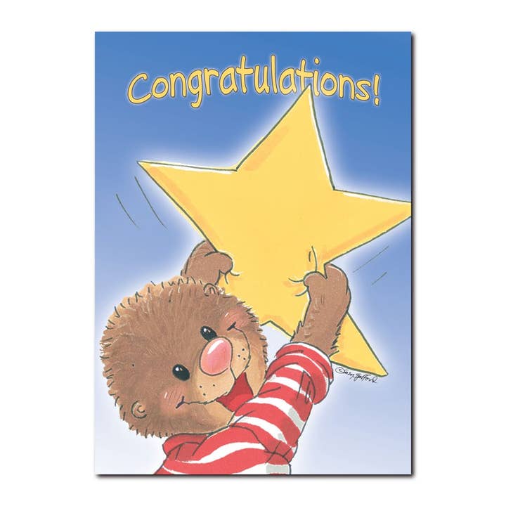 Ollie's Star Congratulations Greeting Card for wholesale by Suzy's Zoo Store
