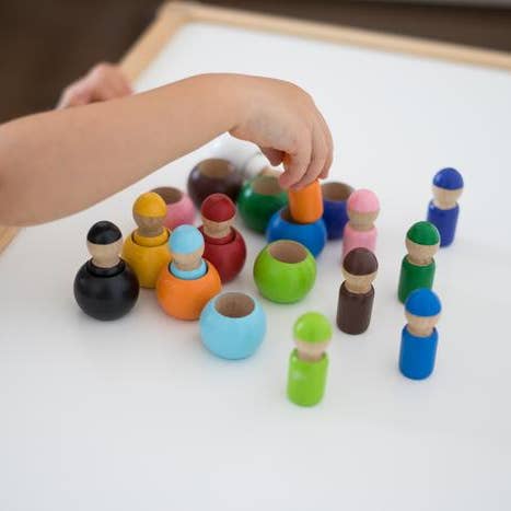 PoppyBabyCo - Wholesale Wood Toy - Kids - Wooden Peg Dolls - Set of 121