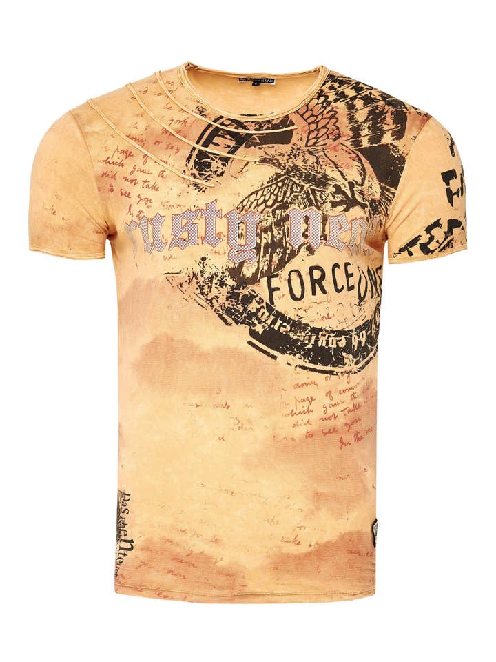 Rusty Neal - Wholesale Screen Printed T-Shirt - Men's - Faded T-Shirt with Front Print 2287