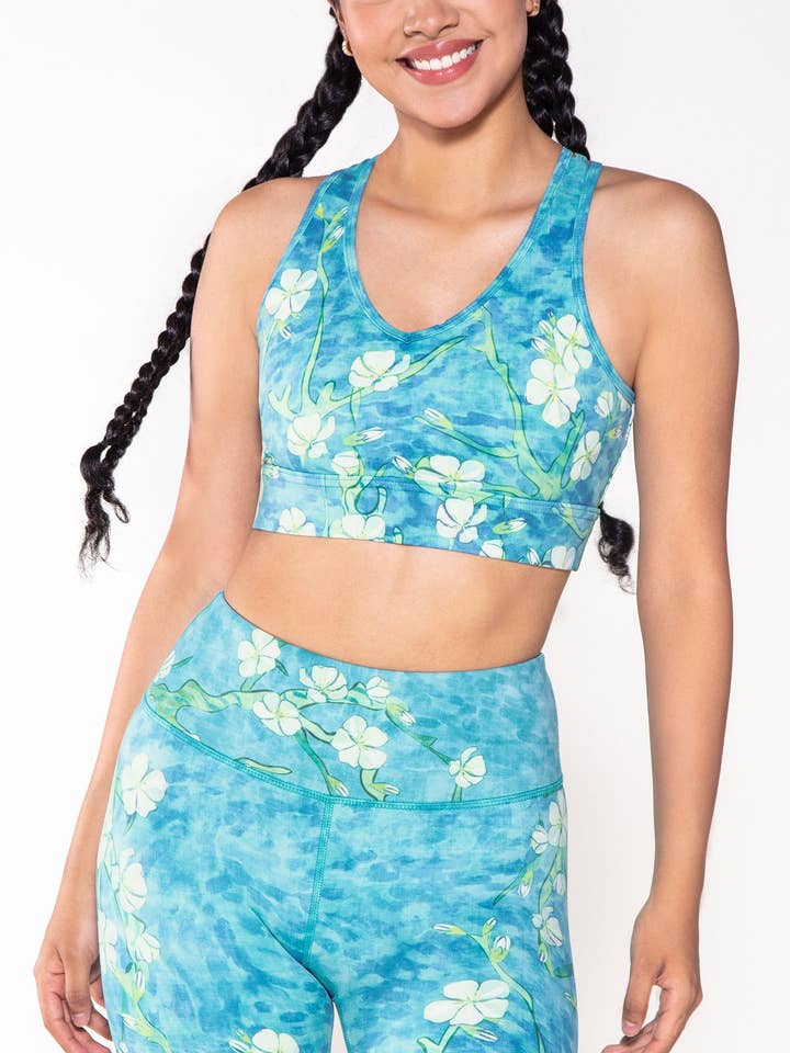 Ammond Blossoms by Van Gogh - Sutiã Desportivo Free Form por atacado de Miami Fitwear