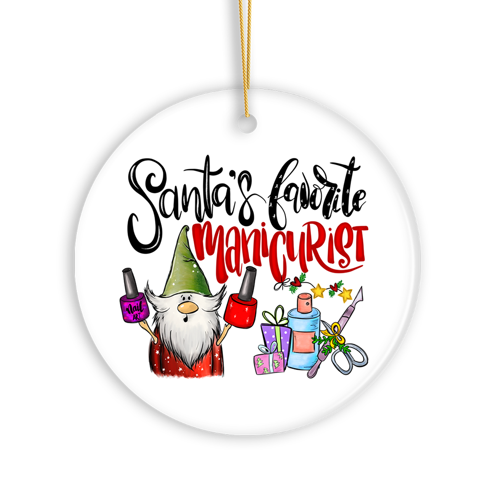 OrnamentallyYou - Wholesale Ornament - Santa’s Favorite Manicurist Nail Studio Christmas Ornament0