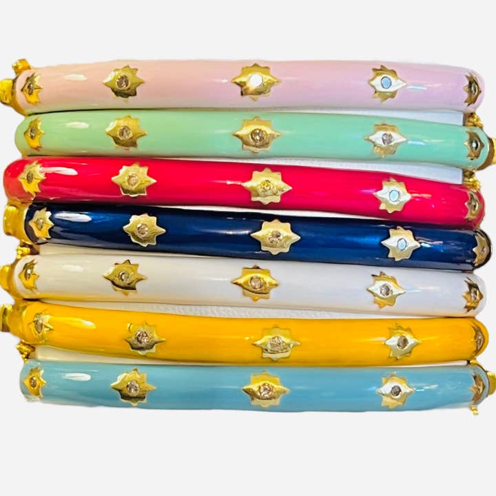 Bracelets Jonc en Diamant Palm Beach - 7 Options de Couleur pour la vente par Sissy Yates Designs