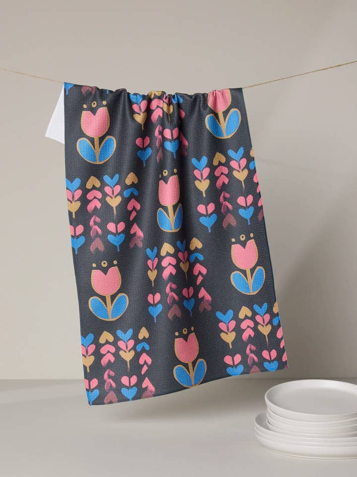 Tulip Patch Tea Towel for wholesale by Geometry