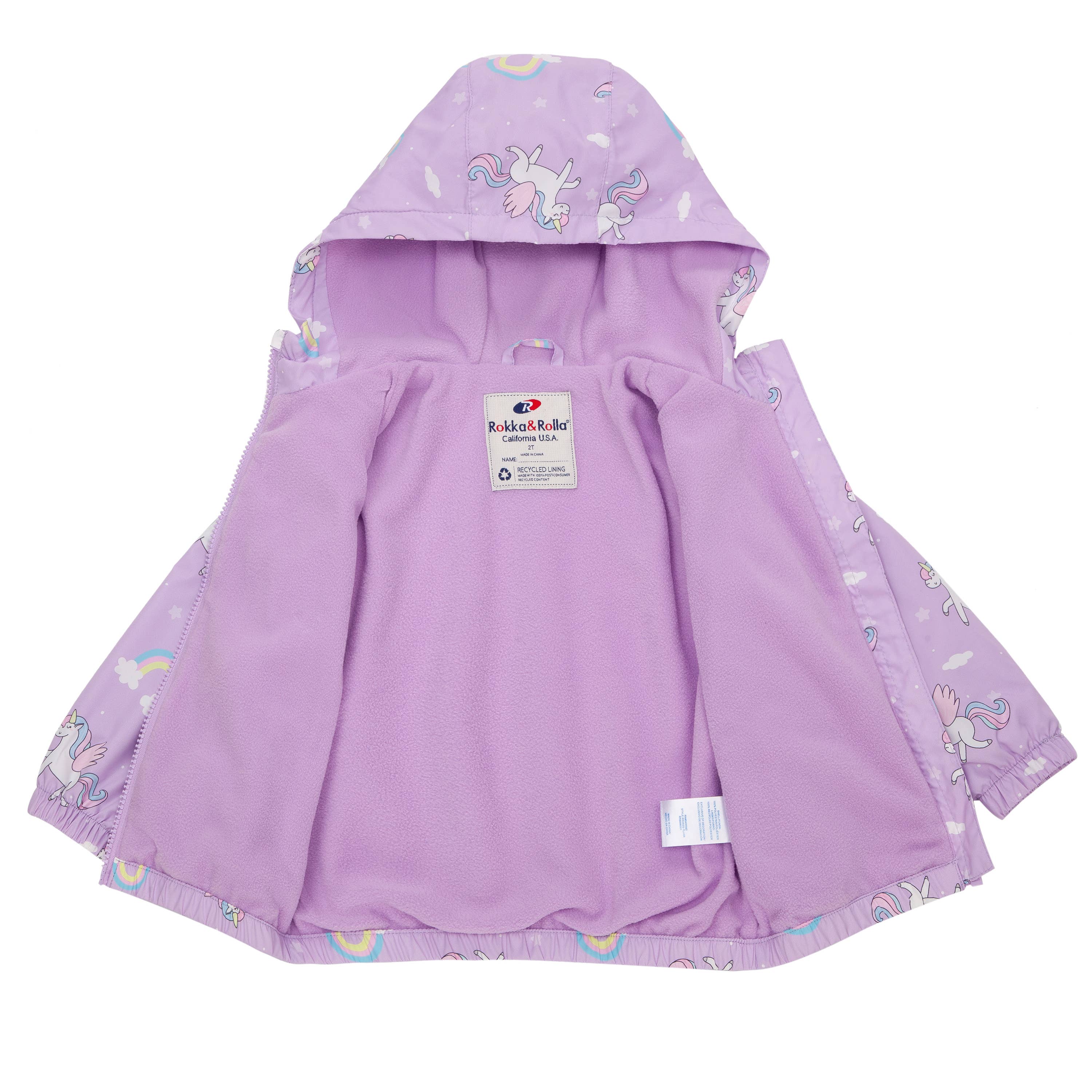 Rokka & Rolla - Wholesale Windbreaker - Kids - Toddler Girls' Fleece Lined Windbreaker Rain Jacket3