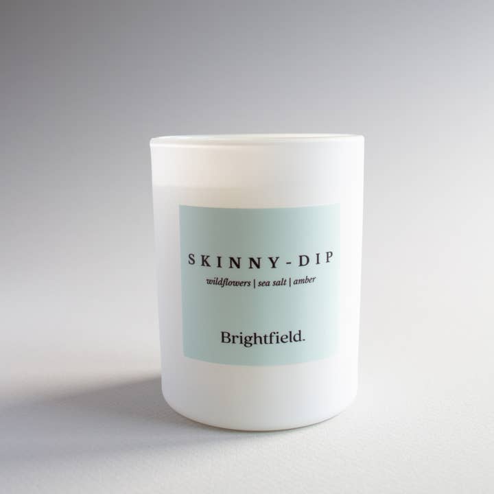 Brightfield - Wholesale Jar/Filled Candle - Skinny Dip Non-Toxic Coconut Soy Candle with Wooden Wick
