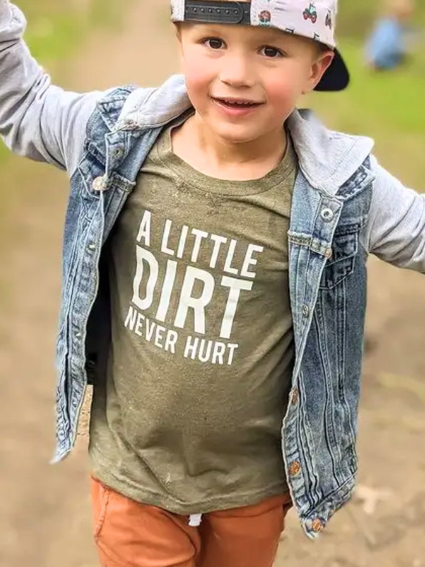 Nature Supply Co - Wholesale Screen Printed T-Shirt - Kids - A Little Dirt Never Hurt Kids T-shirt | Eco Friendly Tee8