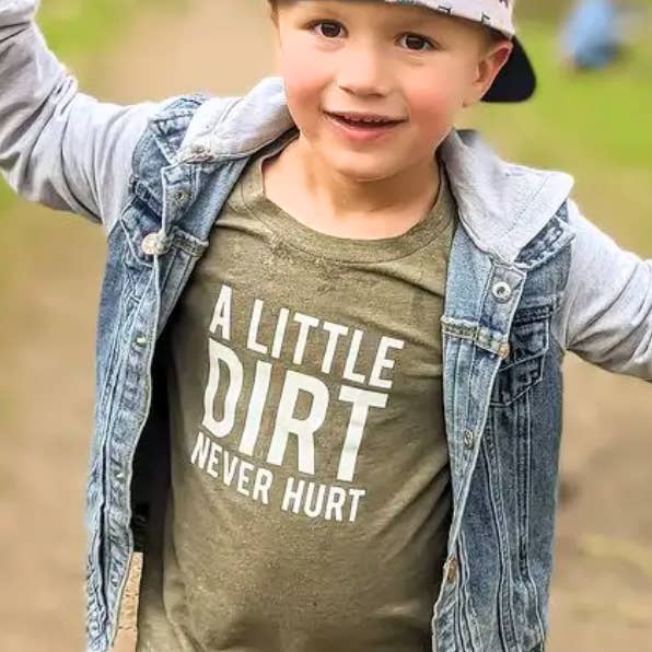 Nature Supply Co - Wholesale Screen Printed T-Shirt - Kids - A Little Dirt Never Hurt Kids T-shirt | Eco Friendly Tee8