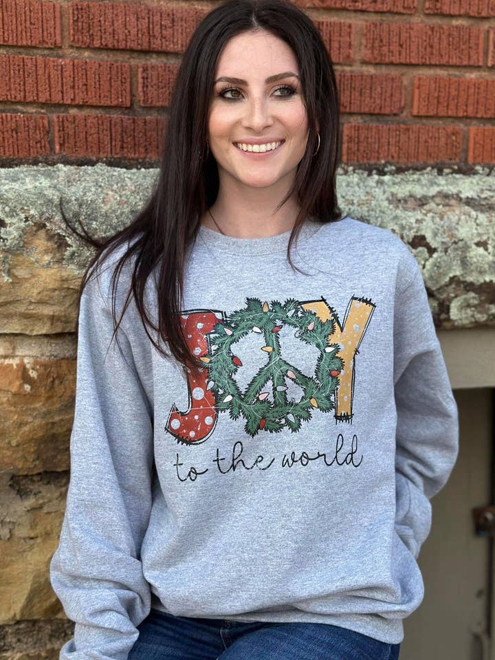Joy to the World Sweatshirt for wholesale by Adelle Linen