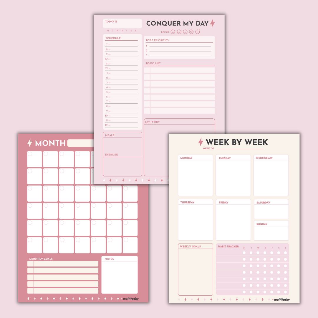 Multitasky - Vente Agendas - Feuilles d'agenda Conquer My Day (approvisionnement de 6 mois)1